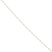 Cadena de cuentas con cuentas de imitación de nácar de 3 mm - Acero inoxidable 304L Dorado - Blanca x1m