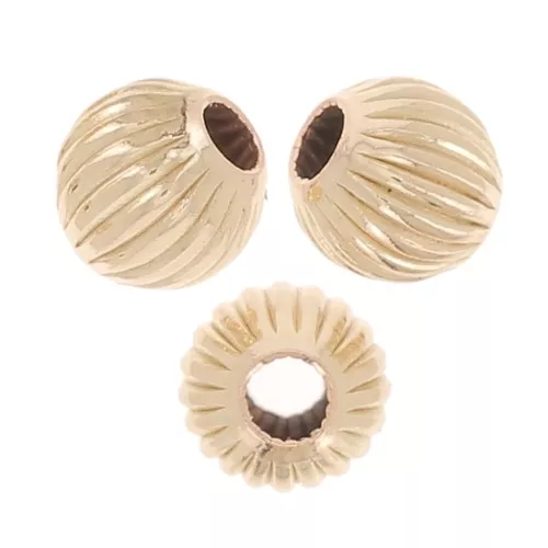 Cuentas redondas a rayas 2 mm - Gold filled x10