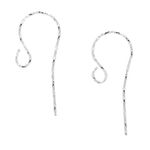 Ganchos pendientes hilo 12 mm de Plata 925 x2
