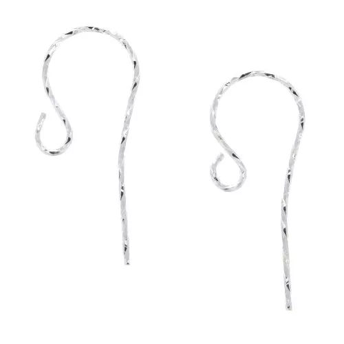Ganchos pendientes hilo 12 mm de Plata 925 x2