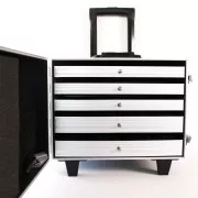 Maletín para joyas con bandejas profesional 32.5x28x38 cm Negro x1