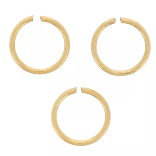 Anillas abiertas 4x0.4 mm Acero inoxidable Dorado 316L x10