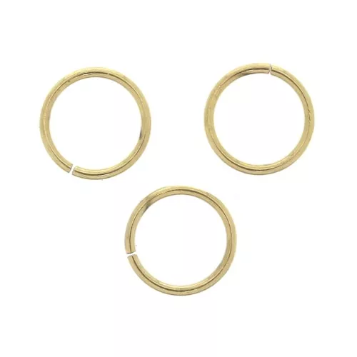 Anillas abiertas 7x0.7 mm Acero inoxidable Dorado 316L x10