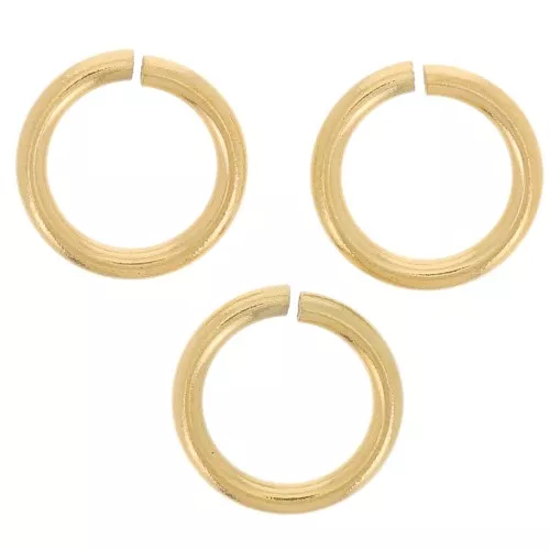 Anillas abiertas 7x1 mm Acero inoxidable  Dorado 316L x10