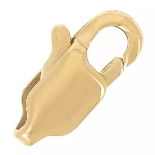 Cierre de mosquetón de 11 mm de longitud - Acero inoxidable chapado en oro 304L x1
