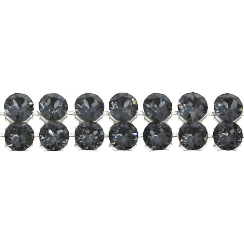 PureCrystal Crystal Mesh 40001 2 filas 5.3 mm Crystal Silver Night x5cm