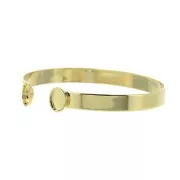 Pulsera engastado de latón 6x174 mm para cabuchón fondo plano 8x6 mm - Dorado x1