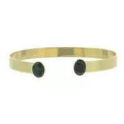 Pulsera engastado de latón 6x174 mm para cabuchón fondo plano 8x6 mm - Dorado x1
