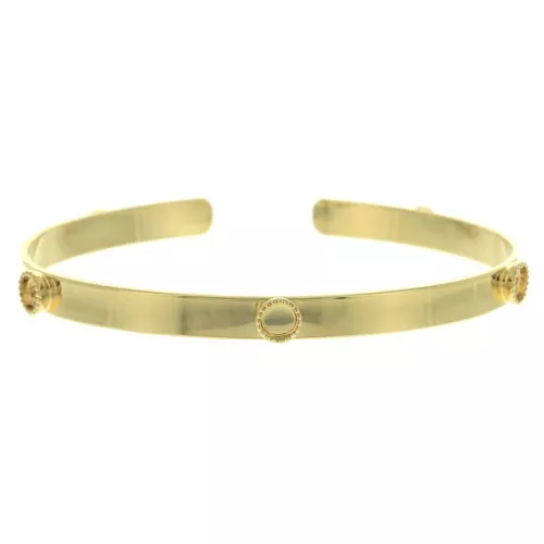 Pulsera 5 engastados de latón 5x174 mm para cabuchón rond fondo plano 4mm -Dorado 
