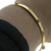 Pulsera 5 engastados de latón 5x174 mm para cabuchón rond fondo plano 4mm -Dorado