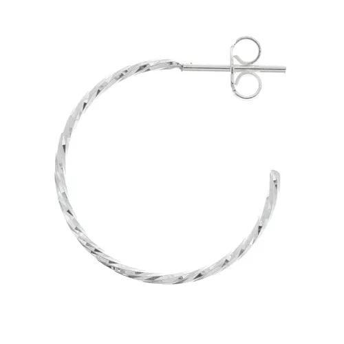 Pendientes aros diamantados a decorar 25 mm De Plata 925 x2