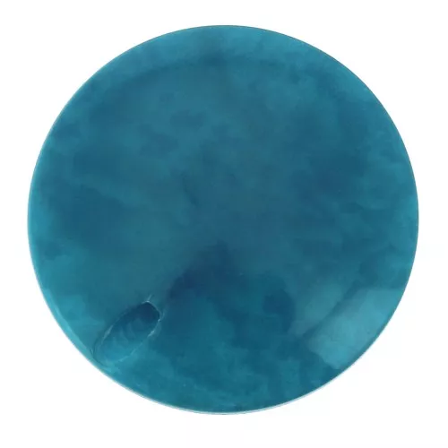Cuenta de Tagua redonda aplanada 20 mm - Azul Turquesa x1