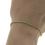 Cadena malla Jaseron 2.35 mm de Acero inoxidable  Dorado 316L x50cm