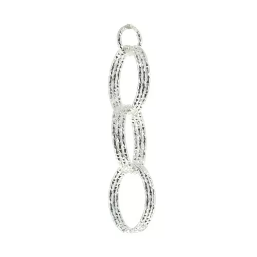 Colgante ovalado diamantado 35 mm - De Plata 925 x1