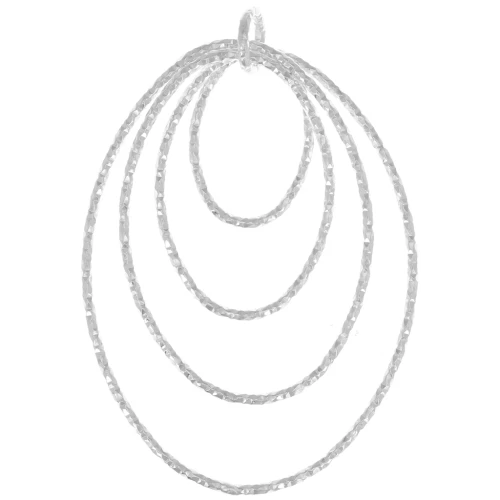 Colgante ovalado diamantado 35.5 mm - De Plata 925 x1