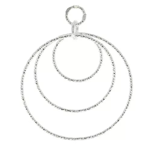 Colgante ovalado diamantado 30 mm - De Plata 925 x1