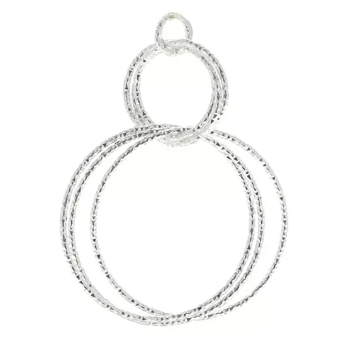 Colgante ovalado diamantado 38 mm - De Plata 925 x1