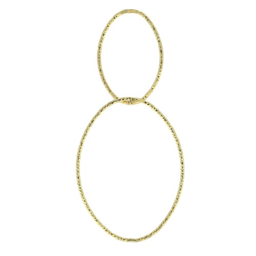 Colgante ovalado diamantado De Plata 925 53 mm Dorado al oro fino x1