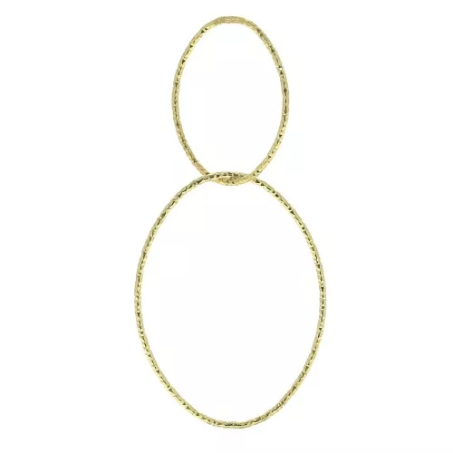 Colgante ovalado diamantado De Plata 925 53 mm Dorado al oro fino x1