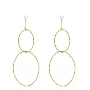 Colgante ovalado diamantado De Plata 925 53 mm Dorado al oro fino x1