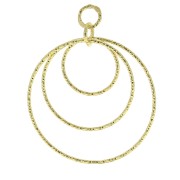 Colgante ovalado diamantado 30 mm De Plata 925 Dorado al oro fino x1