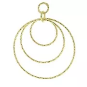 Colgante ovalado diamantado 30 mm De Plata 925 Dorado al oro fino x1
