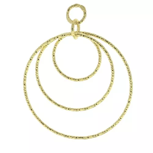 Colgante ovalado diamantado 30 mm De Plata 925 Dorado al oro fino x1