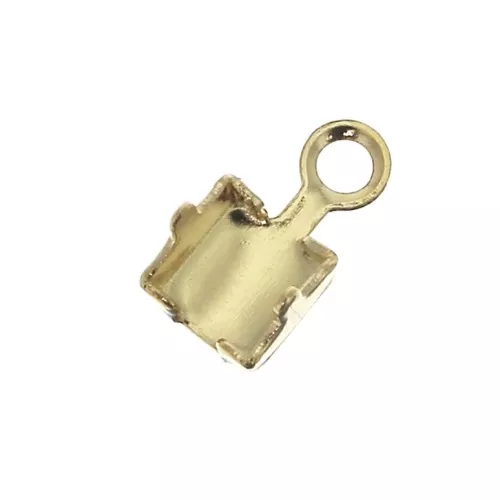 Terminal para cadena strass 3 mm - Dorado al oro fino x1