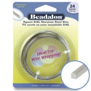 Alambre cuadrado de 0,51 mm - acero inoxidable 316L x10m