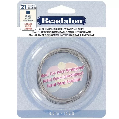 Alambre cuadrado de 0,72 mm - acero inoxidable 316L x4,5m