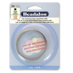 Alambre cuadrado 0,81 mm - Acero inoxidable 316L x3m