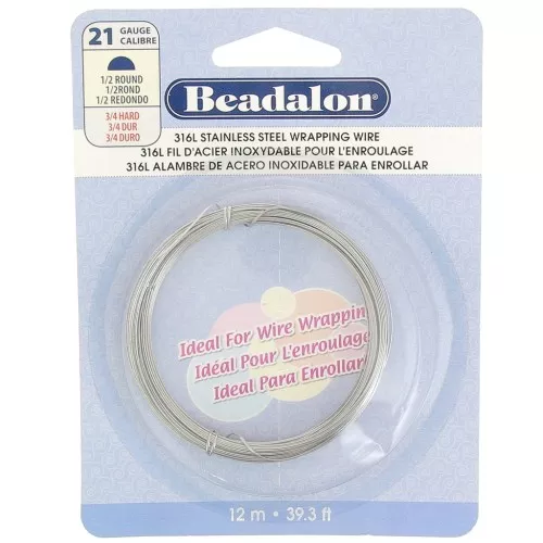 Alambre semicircular 0,72 mm - Acero inoxidable 316L x12m
