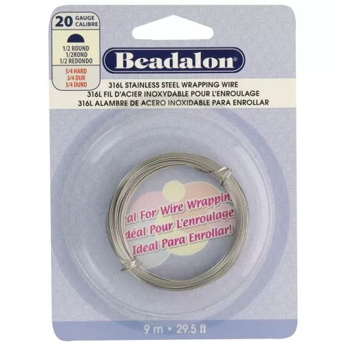 Alambre semicircular 0,81 mm - Acero inoxidable 316L x9m