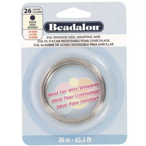 Alambre redondo de 0,41 mm - Acero inoxidable 316L x20m