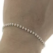 Cadena de fantasía 3mm con cuentas resina epoxi x50cm - Blanco - Dorado x50cm