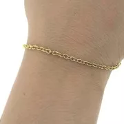 Cadena malla Forçat 3.1 mm de Acero inoxidable  Dorado 316L x50cm