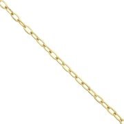 Cadena malla Forçat rectangular 2.1 mm de Acero inoxidable  Dorado 316L x50cm|raw }}