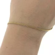Cadena malla doble Pulsera 2 mm de Acero inoxidable Dorado 316L x50cm