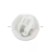 Cuenta irregular imitación nácar 18 mm - Blanco x1