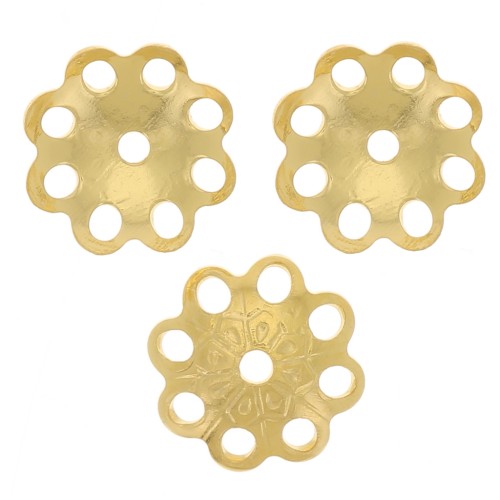 Casquillas filigranadas 6 mm de Plata 925 Dorado à l'or fin x10