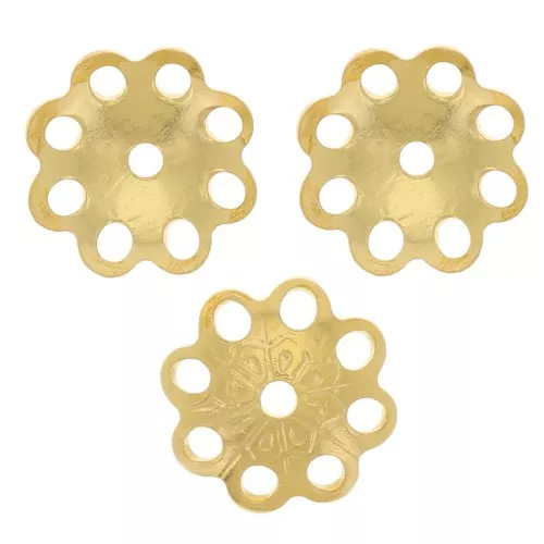 Casquillas filigranadas 6 mm de Plata 925 Dorado à l'or fin x10