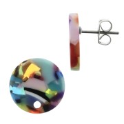 Pendientes acetato de celulosa15 mm Imitación Concha Tortuga - Multicolor x2|raw }}