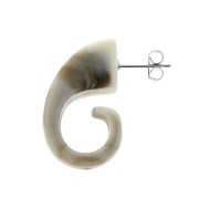 Pendientes escargot acetato de celulosa de cellulose 29x12 mm - Marrón - Beige x2|raw }}