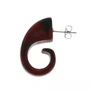 Pendientes escargot acetato de celulosa de cellulose 29x12 mm - Rojo - Negro x2