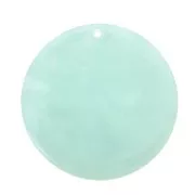 Colgante redondo acetato de celulosa de cellulose 35 mm - Imitación De Concha De Tortuga Mint nacré x1