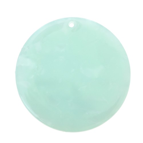 Colgante redondo acetato de celulosa de cellulose 35 mm - Imitación De Concha De Tortuga Mint nacré x1