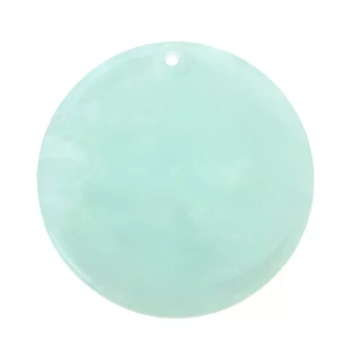 Colgante redondo acetato de celulosa de cellulose 35 mm - Imitación De Concha De Tortuga Mint nacré x1