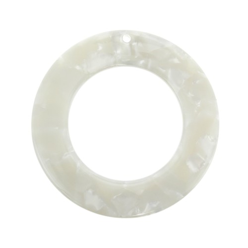 Colgante acetato de celulosa 40 mm - Imitación De Concha De Tortuga Blanco nacré x1