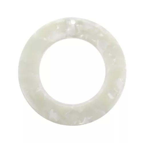 Colgante acetato de celulosa 40 mm - Imitación De Concha De Tortuga Blanco nacré x1