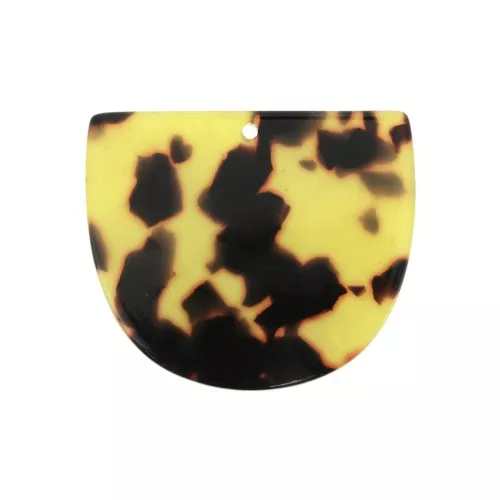 Colgante media luna acetato de celulosa 29x34 mm Marrón - Negro x1